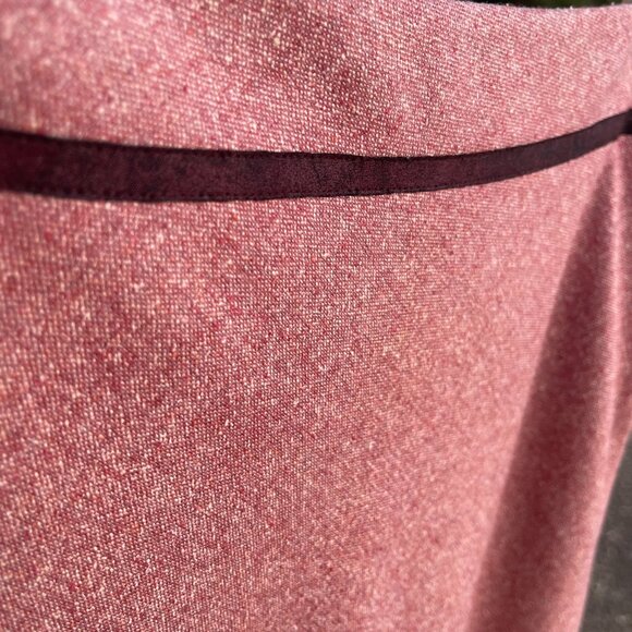 Women's Ann Taylor Size 8 Lined Pink/Burgundy Tweed Pleated A-Line Skirt - Picture 5 of 15